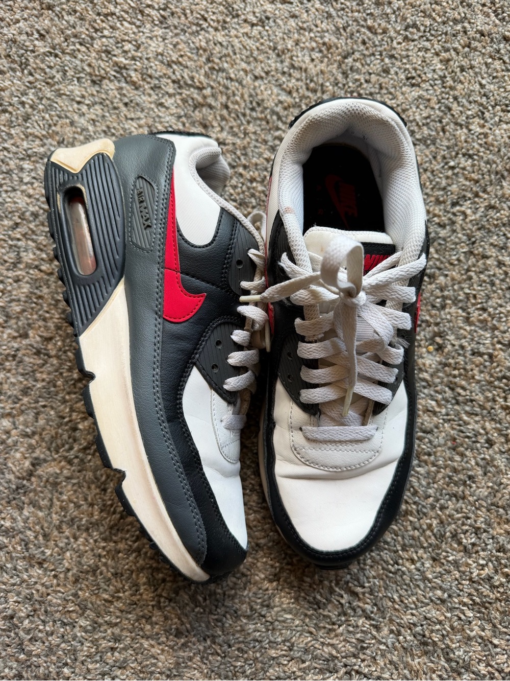 Nike Women's Air Max Sneakers in White, Black & Red